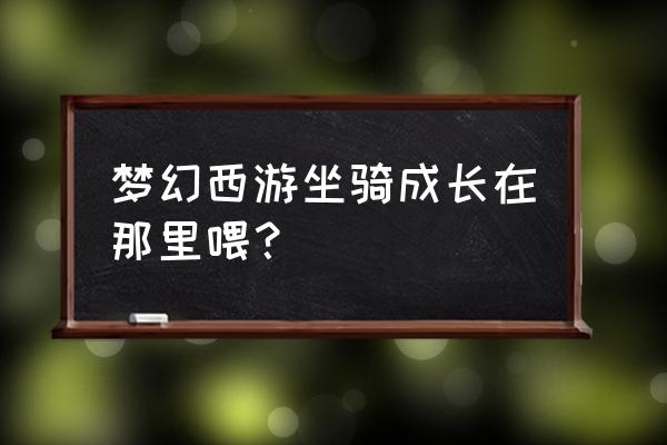 梦幻西游坐骑怎么不显示 梦幻西游坐骑成长在那里喂？