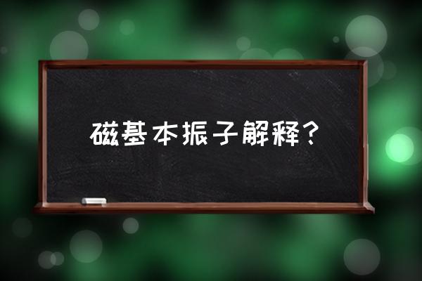 怎么判断磁矩方向 磁基本振子解释？