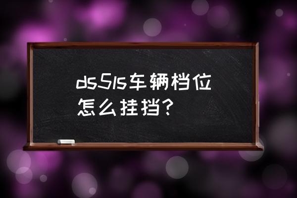 ds5ls仪表按键说明 ds5ls车辆档位怎么挂挡？