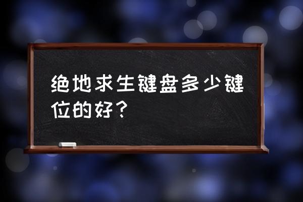 绝地求生键位设置最佳方法 绝地求生键盘多少键位的好？