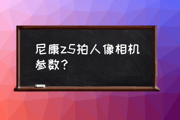 适合拍人像的定焦相机 尼康z5拍人像相机参数？