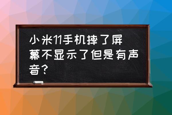 手机摔了一下屏幕不亮了什么原因 小米11手机摔了屏幕不显示了但是有声音？